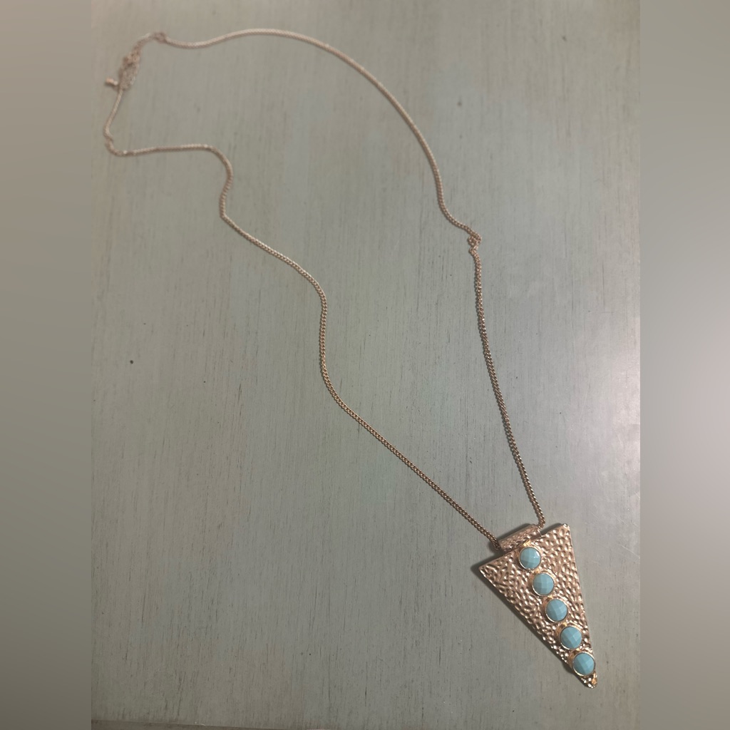 J. Crew Factory Gold Necklace With Turquoise Accents
